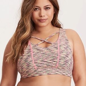 Torrid Space Dye Strappy Front Sports Bra Size 3X